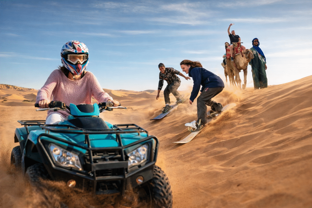 imlaline desert adventure pack with quad biking, sandboarding and camel ride near Agadir